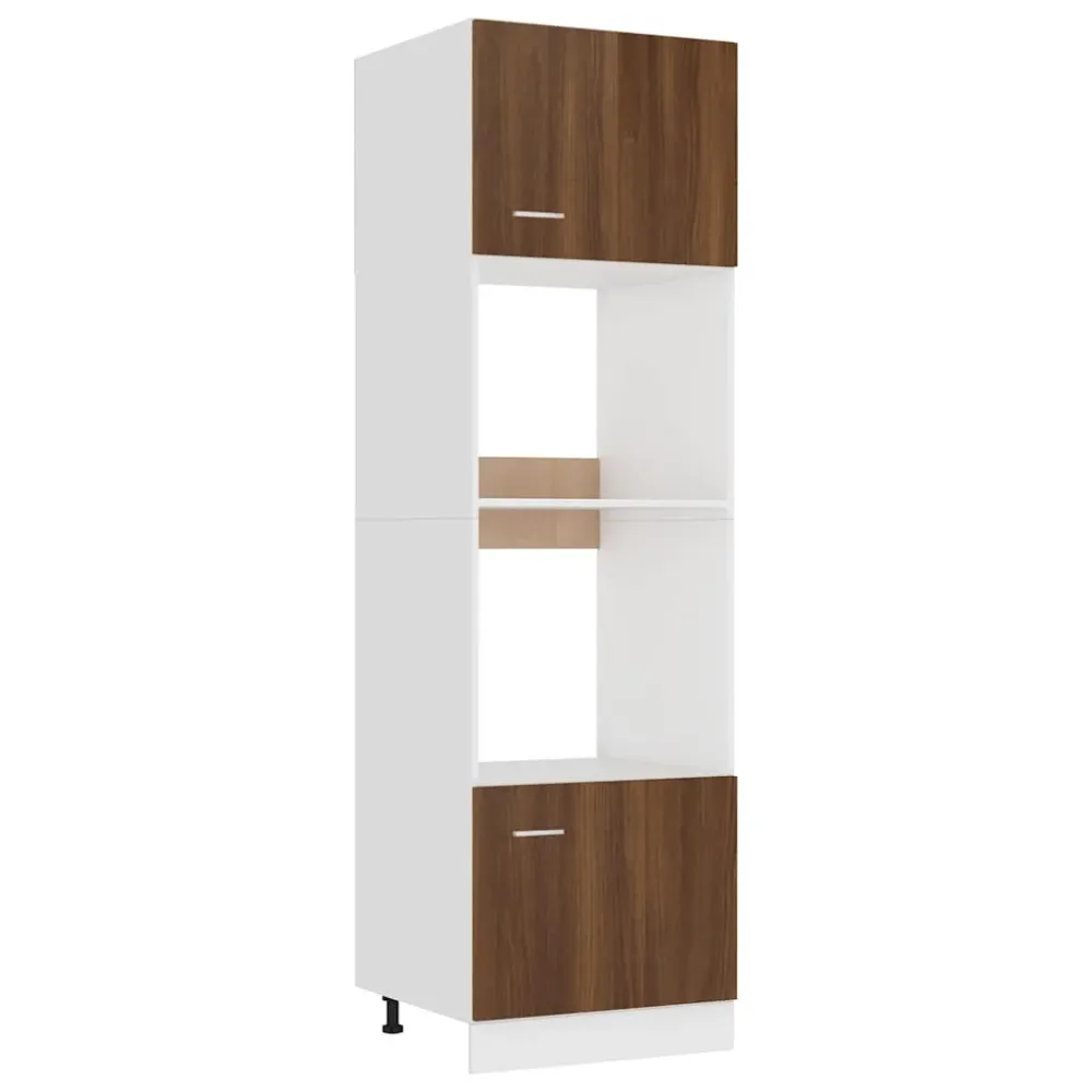mikrobølgeovnsskab "Lyon" brun eg 60x57x207 cm indbygget træ