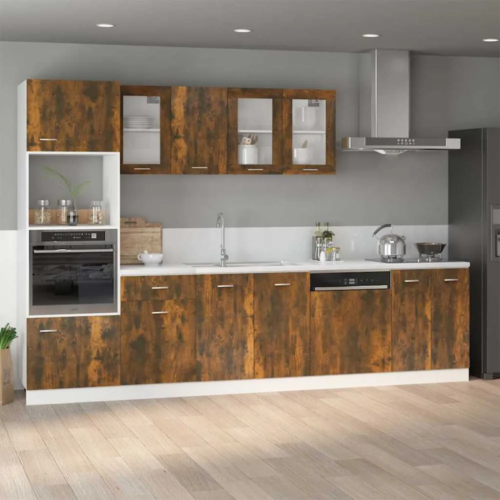 mikrobølgeovnsskab "Lyon" røget eg 60x57x207 cm manufactured træ