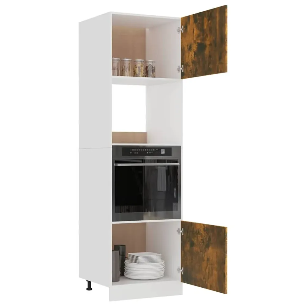 mikrobølgeovnsskab "Lyon" røget eg 60x57x207 cm manufactured træ