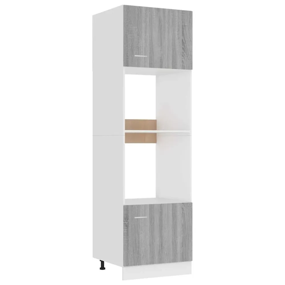mikrobølgeovnsskab "Lyon" grå Sonoma 60x57x207 cm designed træ