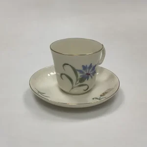 Royal Copenhagen Blå Kornblomst Mokkakop med Underkop No. 1546