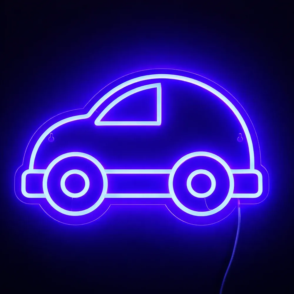 Bubble Car Neon Væglampe Blå