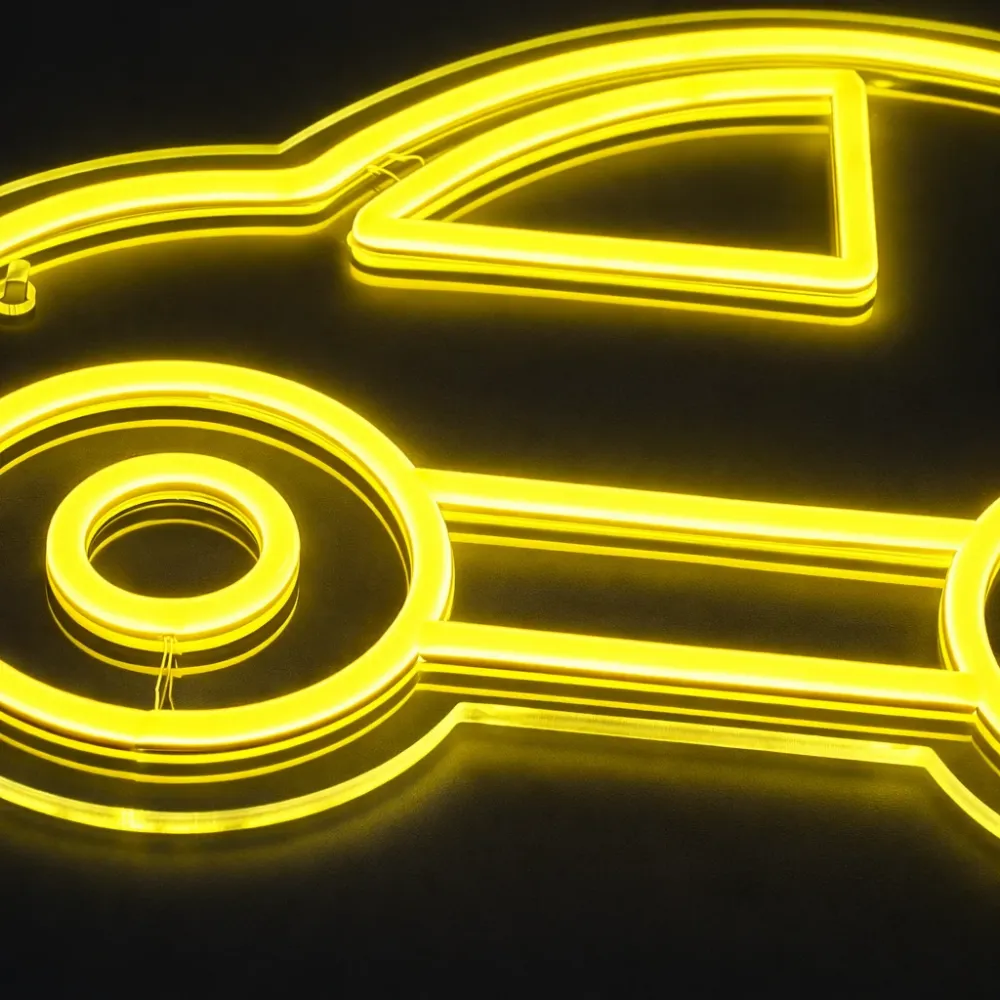Bubble Car Neon Væglampe Gul