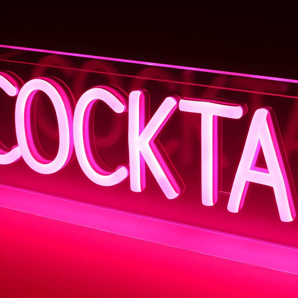 Cocktails LED Neon Box Bordlampe