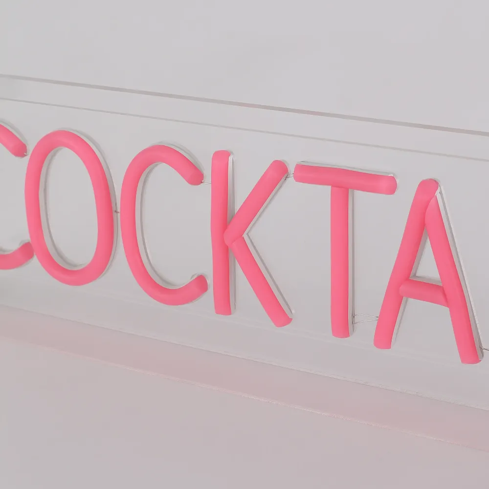 Cocktails LED Neon Box Bordlampe