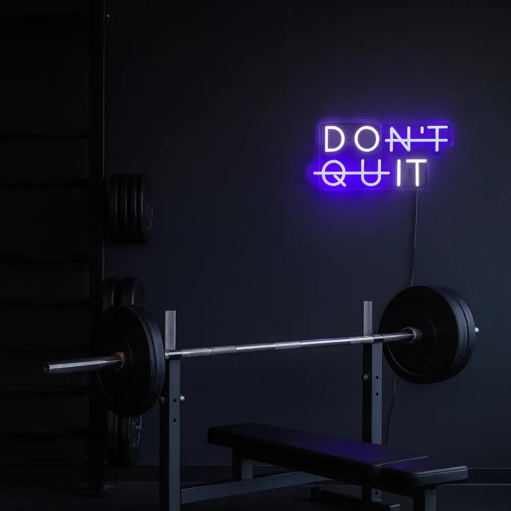 Don't Quit Neon Væglampe Blå
