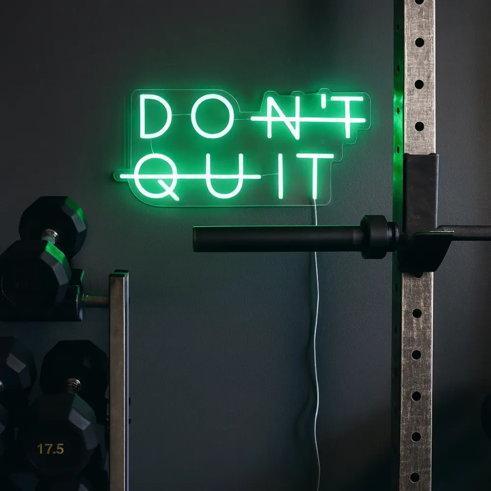 Don't Quit Neon Væglampe Grøn