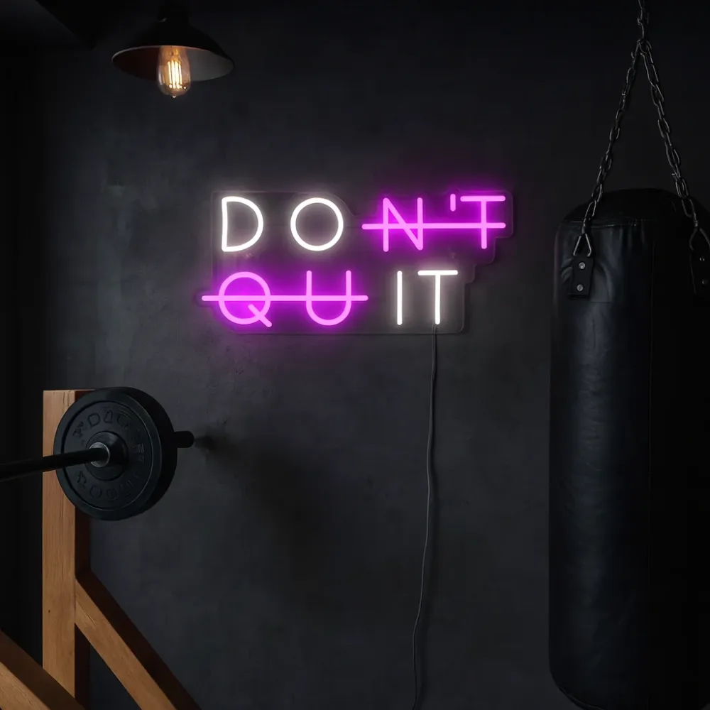 Don't Quit Neon Væglampe Pink