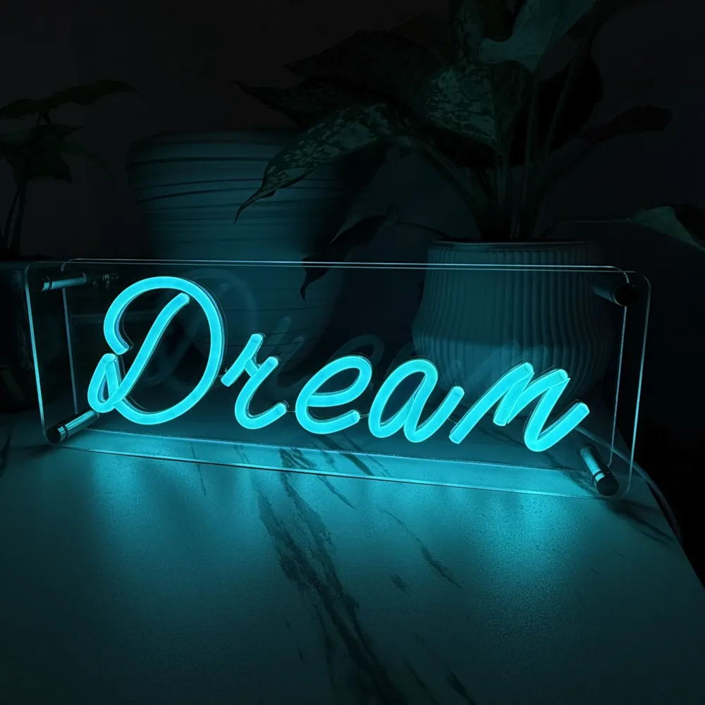 Dream LED Neon Box Bordlampe