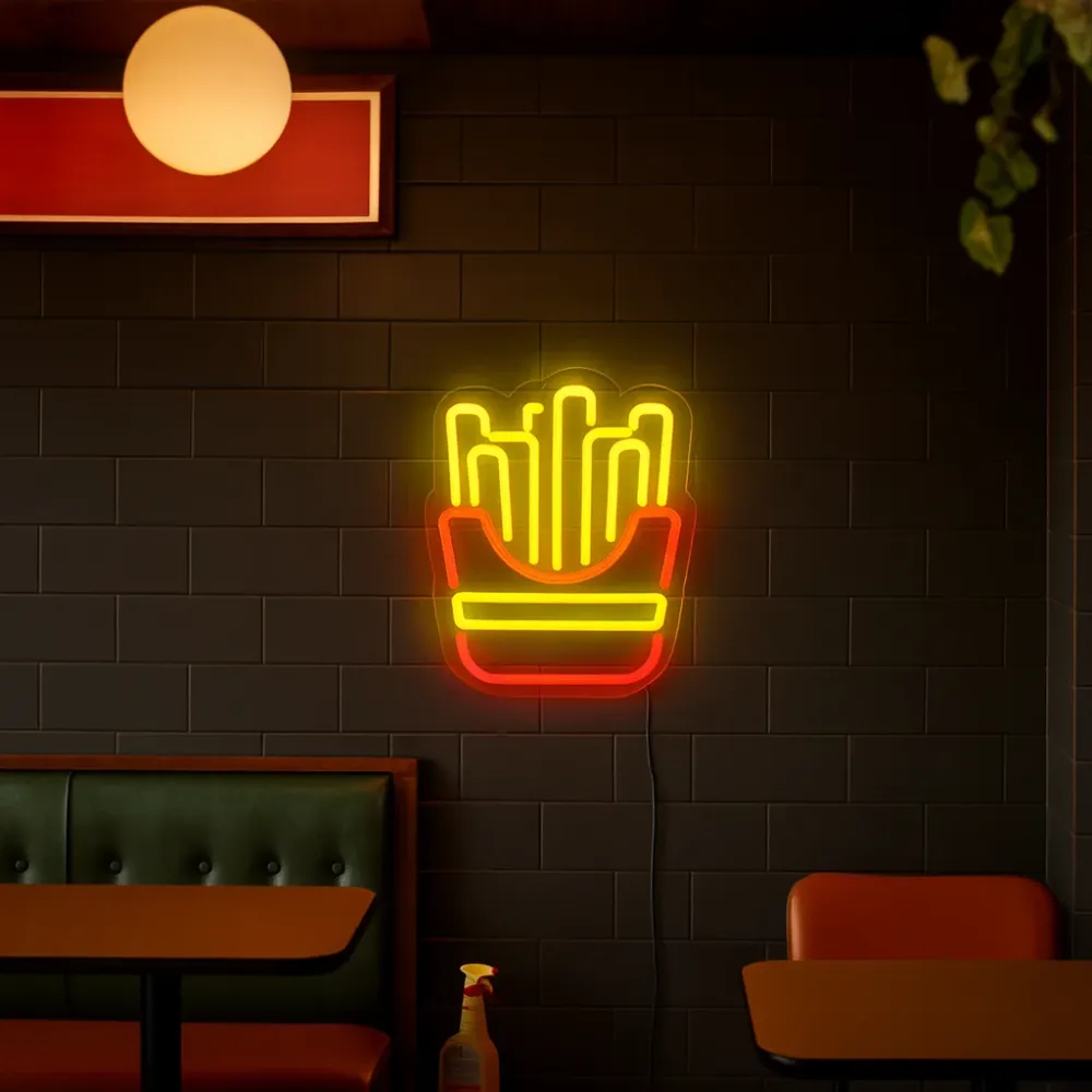 French Fries Neon Væglampe