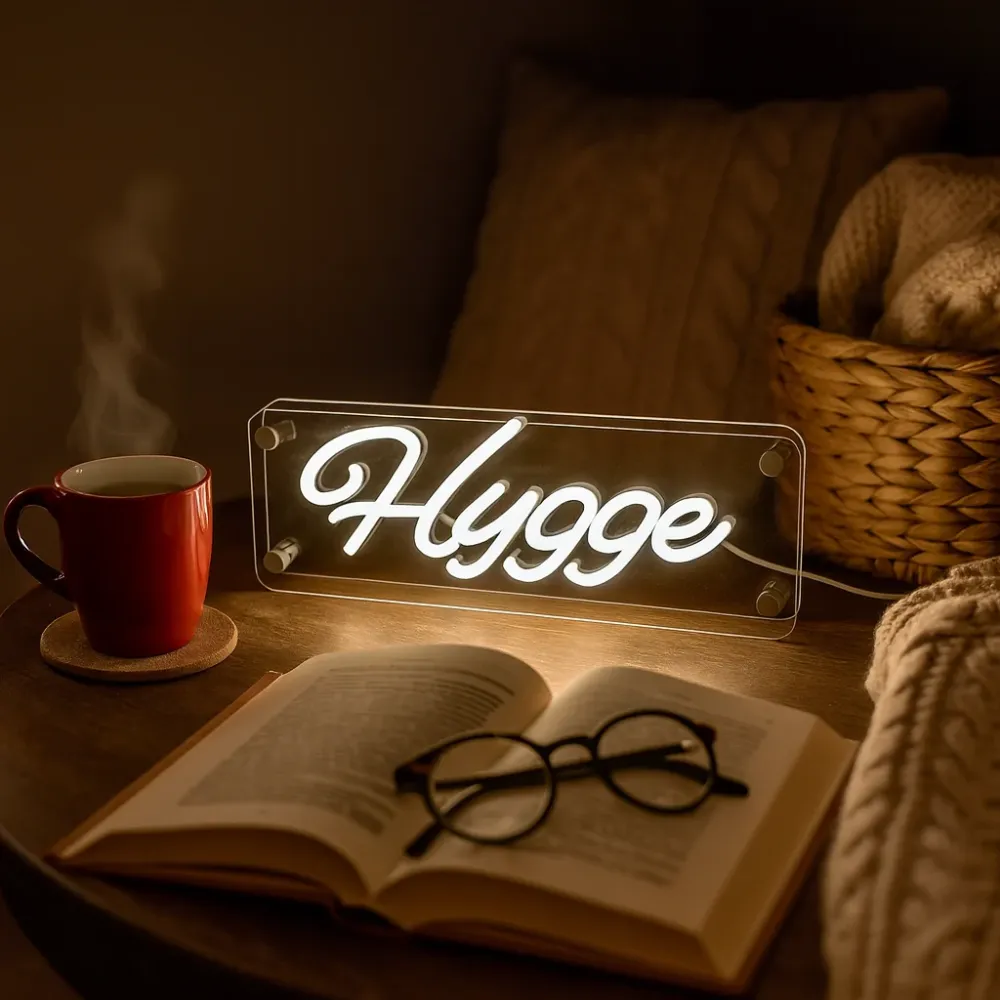 Hygge LED Neon Box Bordlampe