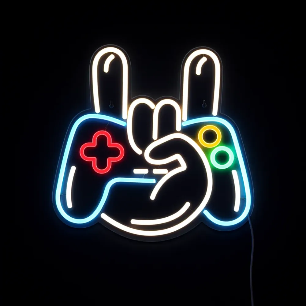 Joystick Hand Sign Neon Væglampe