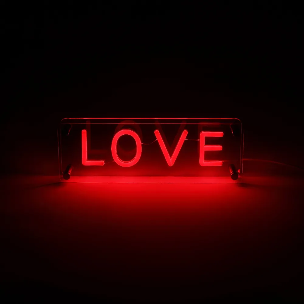 LOVE LED Neon Box Bordlampe