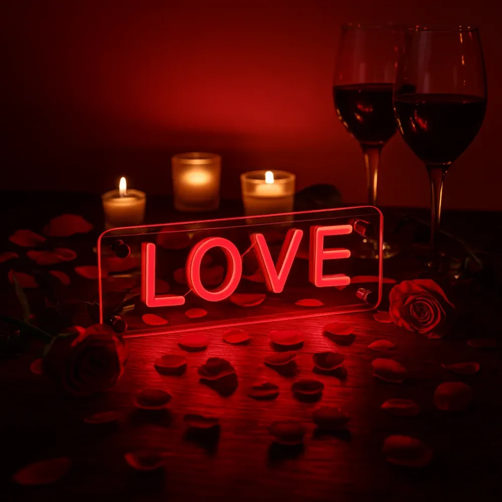 LOVE LED Neon Box Bordlampe
