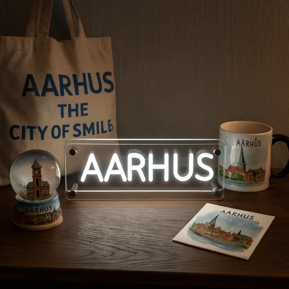 Århus LED Neon Box Bordlampe