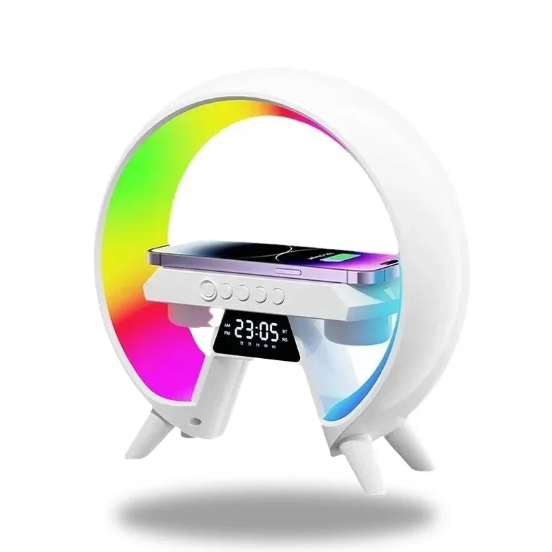 NovaBeam - Futuristisk LED-lampe med trådløs opladning og digitalt ur