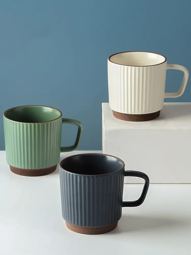 Japanese Retro Ler Coffee Mug - Nordic Style Blue