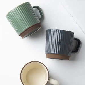 Japanese Retro Ler Coffee Mug - Nordic Style Blue