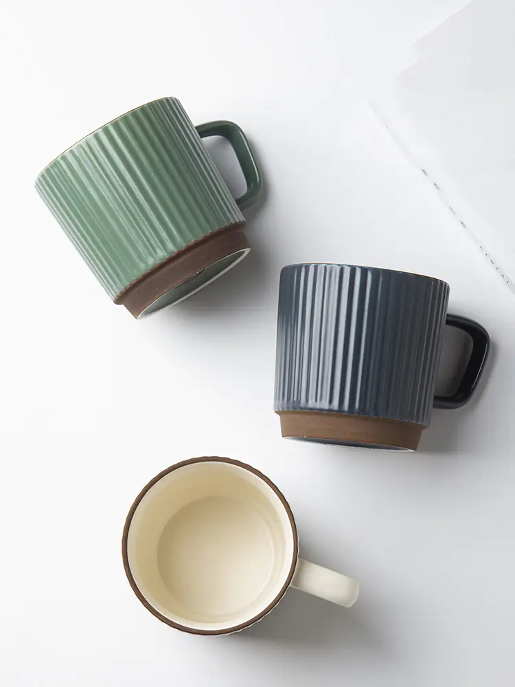 Japanese Retro Ler Coffee Mug - Nordic Style Blue
