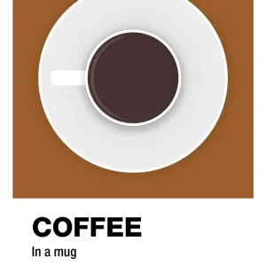 plakat: coffee mug - cognac 60