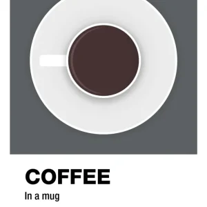 plakat: coffee mug - graphic charcoal 60