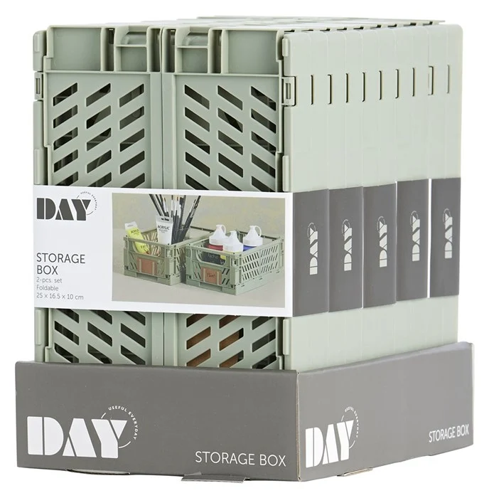 Day - Opbevaringskasse Moss green 2 stk. - 25x16.5x10 cm