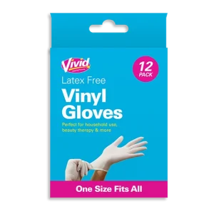 Vivid - Vinyl Handsker 12stk Universal Størrelse