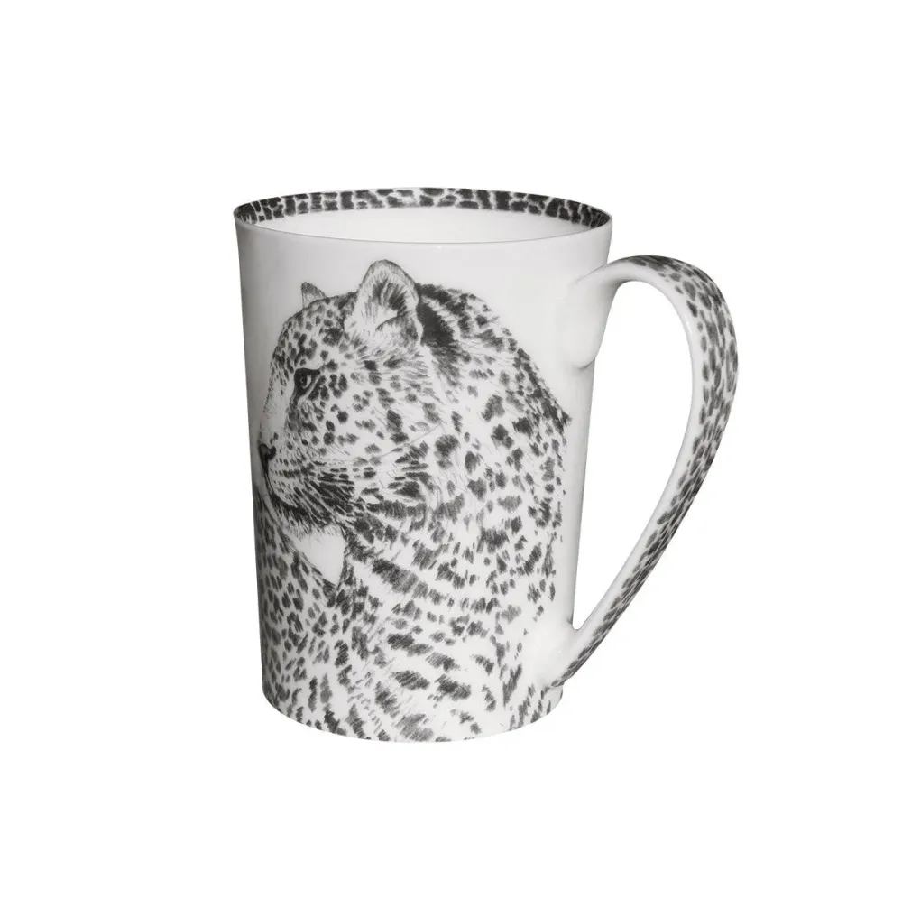 Taitù krus kop med låg leopard Wild Spirit fint porcelæn bona porcelæn 12-1-4-