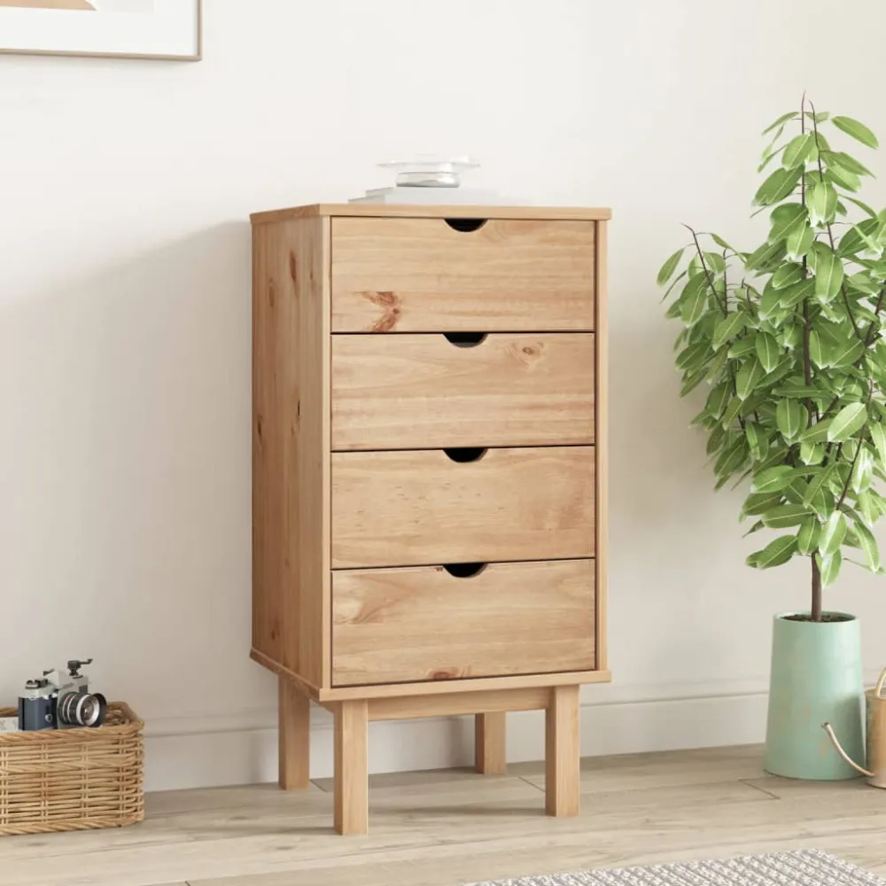Kommode Otta 45X39X90 Cm Massivt Fyrretræ Brun