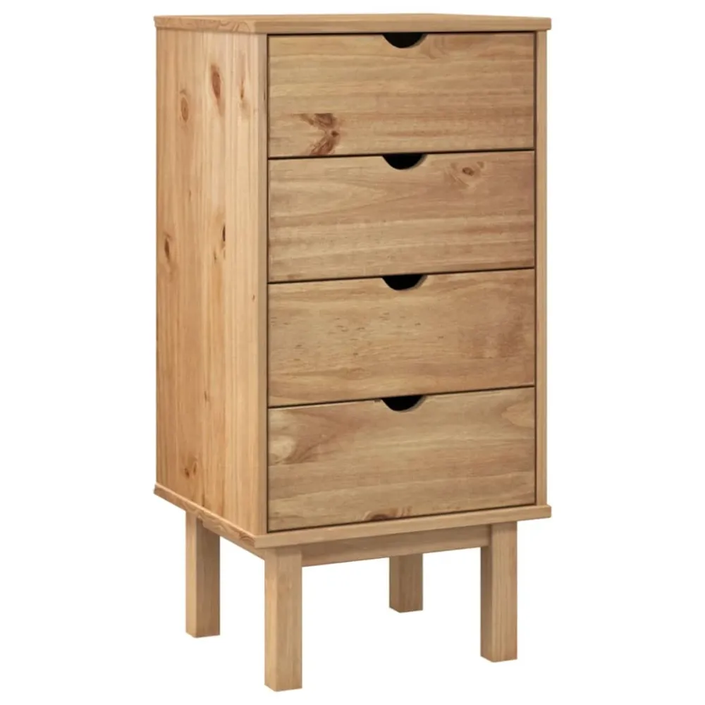 Kommode Otta 45X39X90 Cm Massivt Fyrretræ Brun