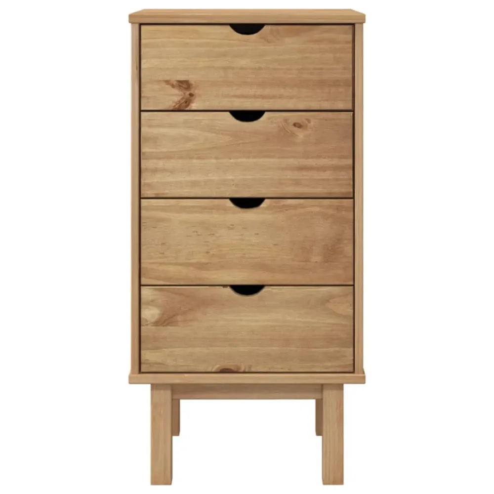 Kommode Otta 45X39X90 Cm Massivt Fyrretræ Brun
