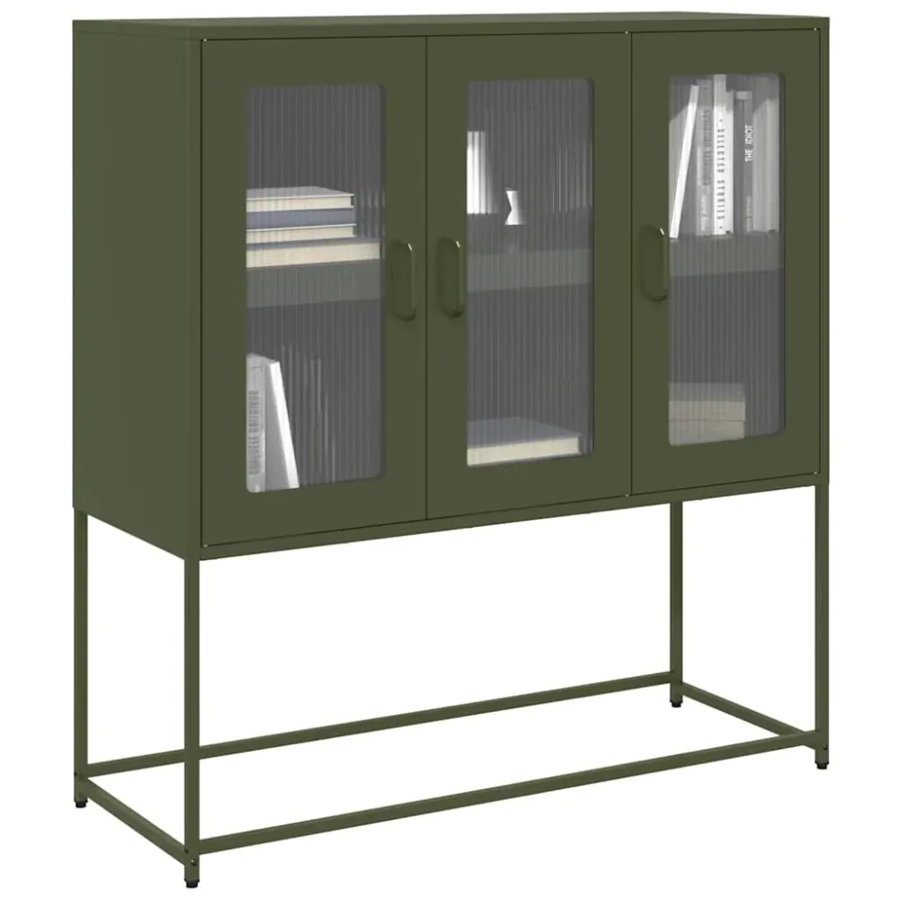 skab 100,5x39x107 cm koldvalset metal olivengrøn