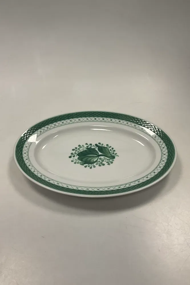 Royal Copenhagen Grøn Tranquebar Ovalt Fad No. 928