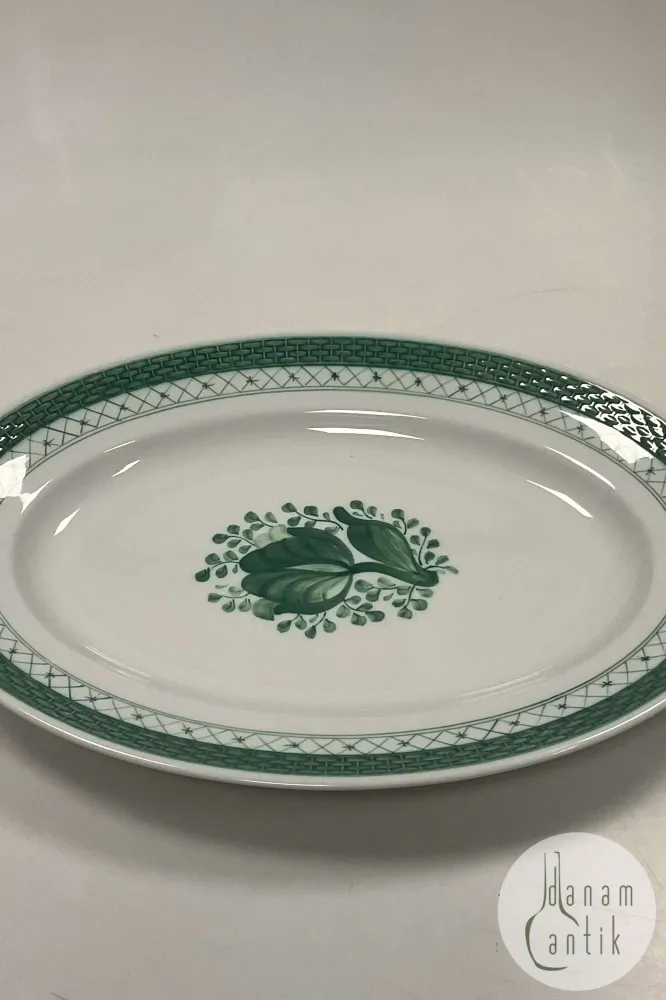 Royal Copenhagen Grøn Tranquebar Ovalt Fad No. 928