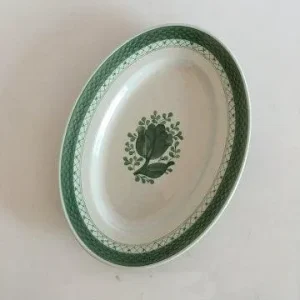 Royal Copenhagen Grøn Tranquebar Ovalt Serveringsfad No.927