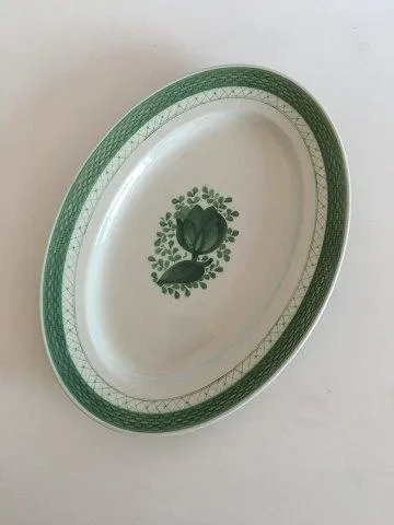 Royal Copenhagen Grøn Tranquebar Ovalt Serveringsfad No. 929