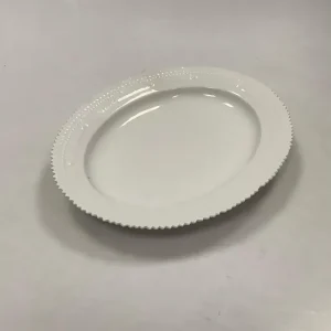 Royal Copenhagen Hvid Flora Danica Perle Ovalt Serveringsfad No 3516