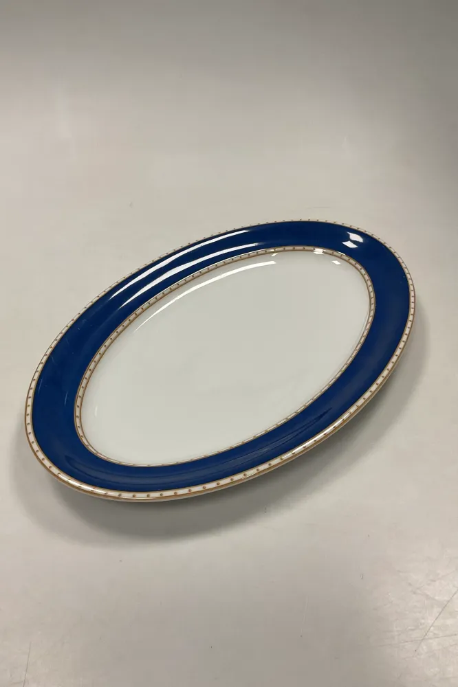 Royal Copenhagen Liselund Mørkeblå Ovalt fad No 374