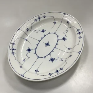 Royal Copenhagen Musselmalet Riflet Antik Ovalt Fad