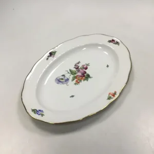 Royal Copenhagen Saksisk Blomst Let Bicelle Ovalt Fad No 493/2011