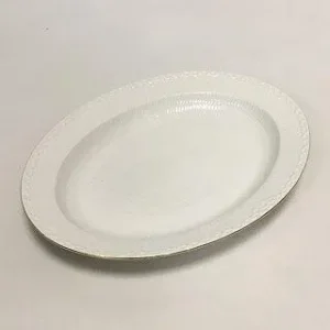 Royal Copenhagen Tradition Hvid Halvblonde m. Guld Ovalt servingsfad No 532