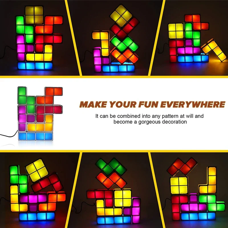 Tetris Night Light™ - Tænd din kreativitet - Tetris-lampe