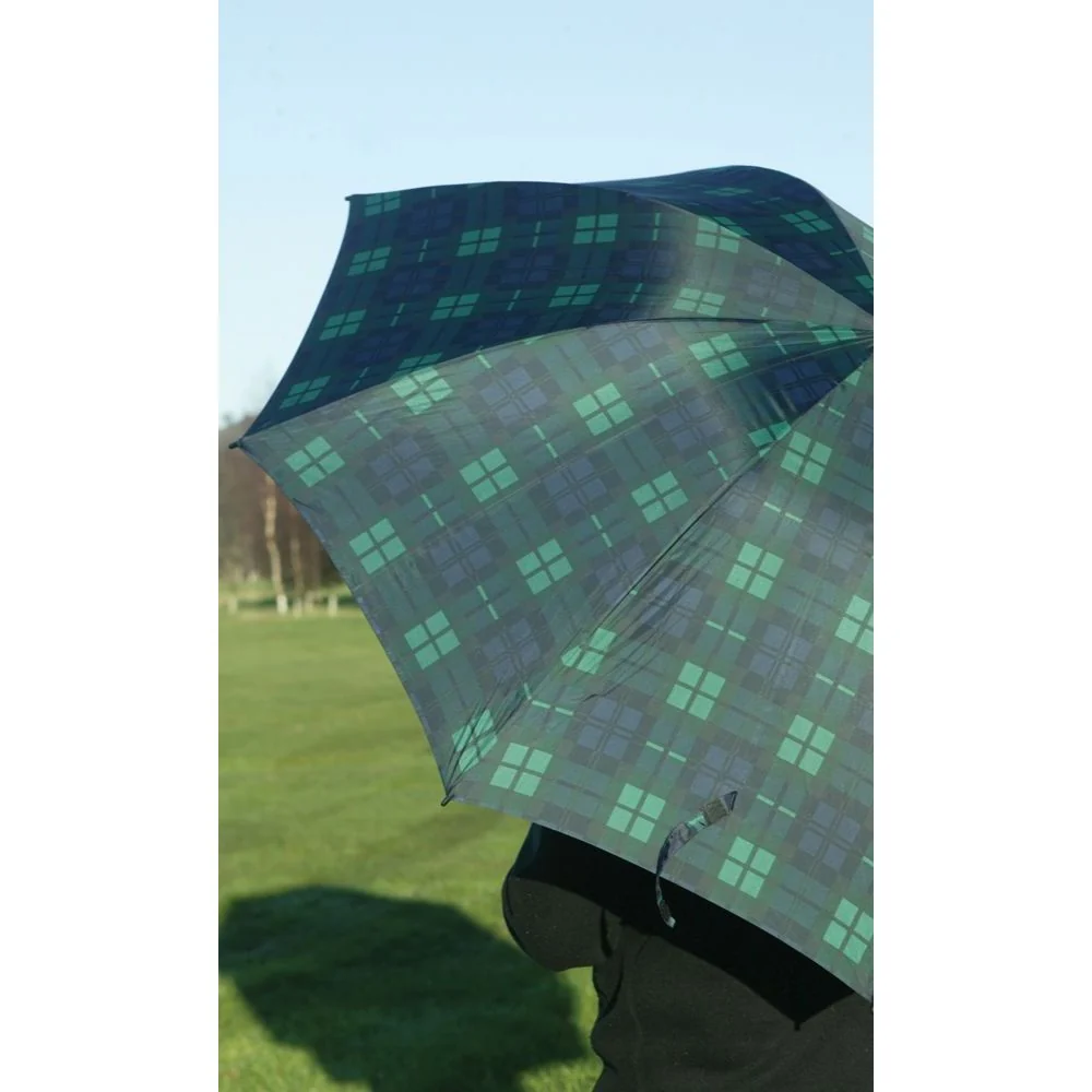Green Tartan Golf Umbrella - Grøn Tartan Golfparaply