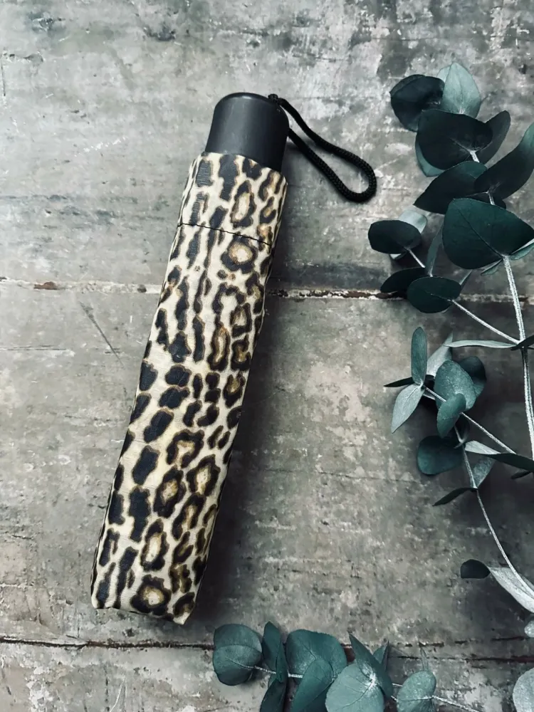 Paraply - Gylden leopard