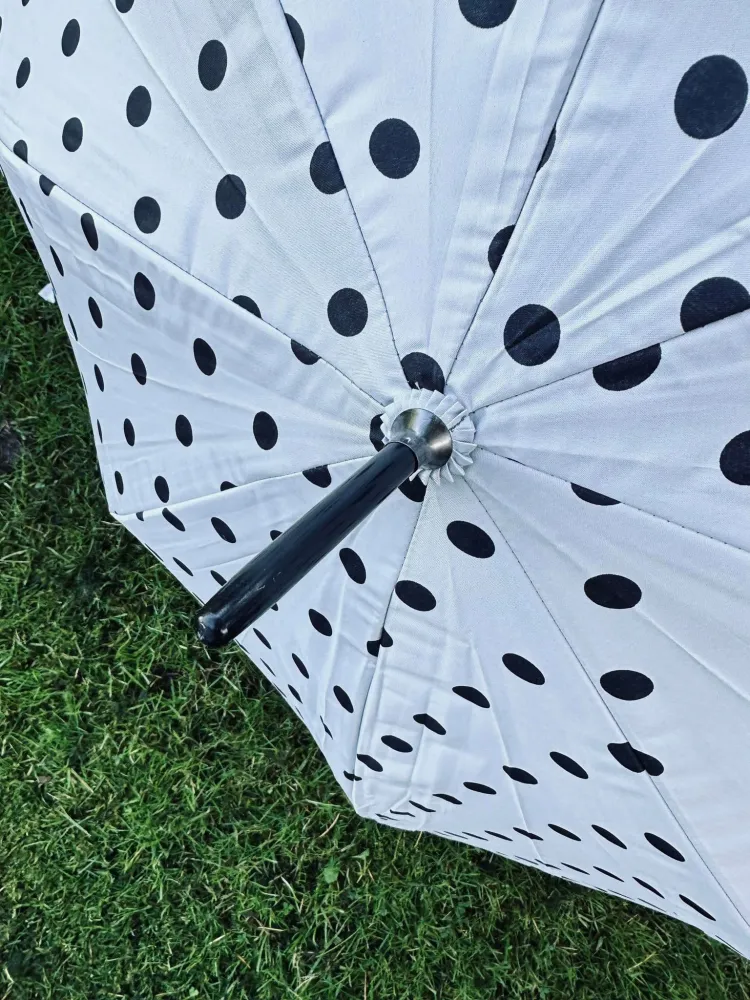 Paraply - Hvid med dots