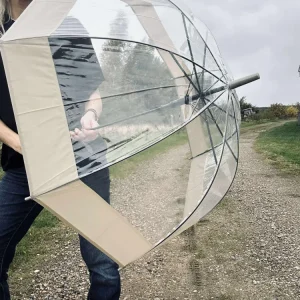 Paraply Transparent - Beige