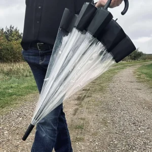 Paraply Transparent - Black