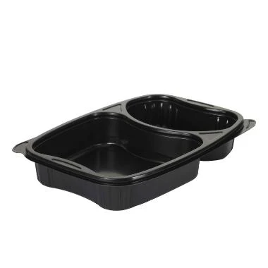 Bakke Bistro 2-rum 580/330 ml 254x174x42 mm PP Sort,6 ps x 50 stk/krt
