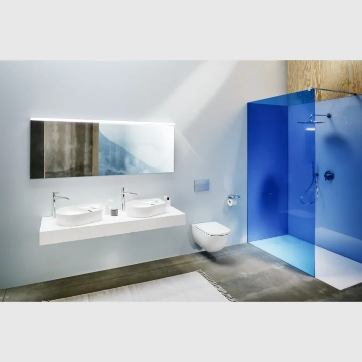 LAUFEN VAL Håndvask med hanehul, asymmetrisk med semi-wet område, slebet underside - 530x400x115mm - alabast porcelæn