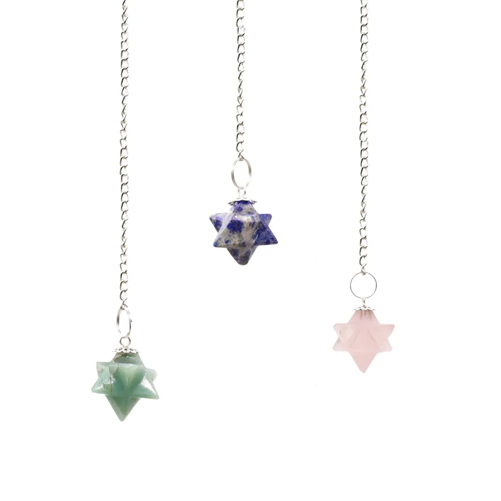 Merkaba Stjerne Krystal Pendul, Blandede Ædelstene